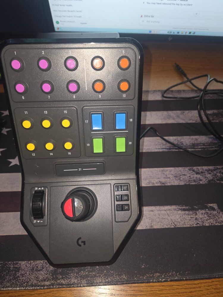 Logitech Saitek Farm Sim Controller, Heavy Equipment Steering Wheel, Pedals, and Side Panel
