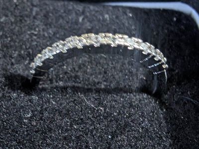 Silver Tone Diamond Accent Eternity Band Ring