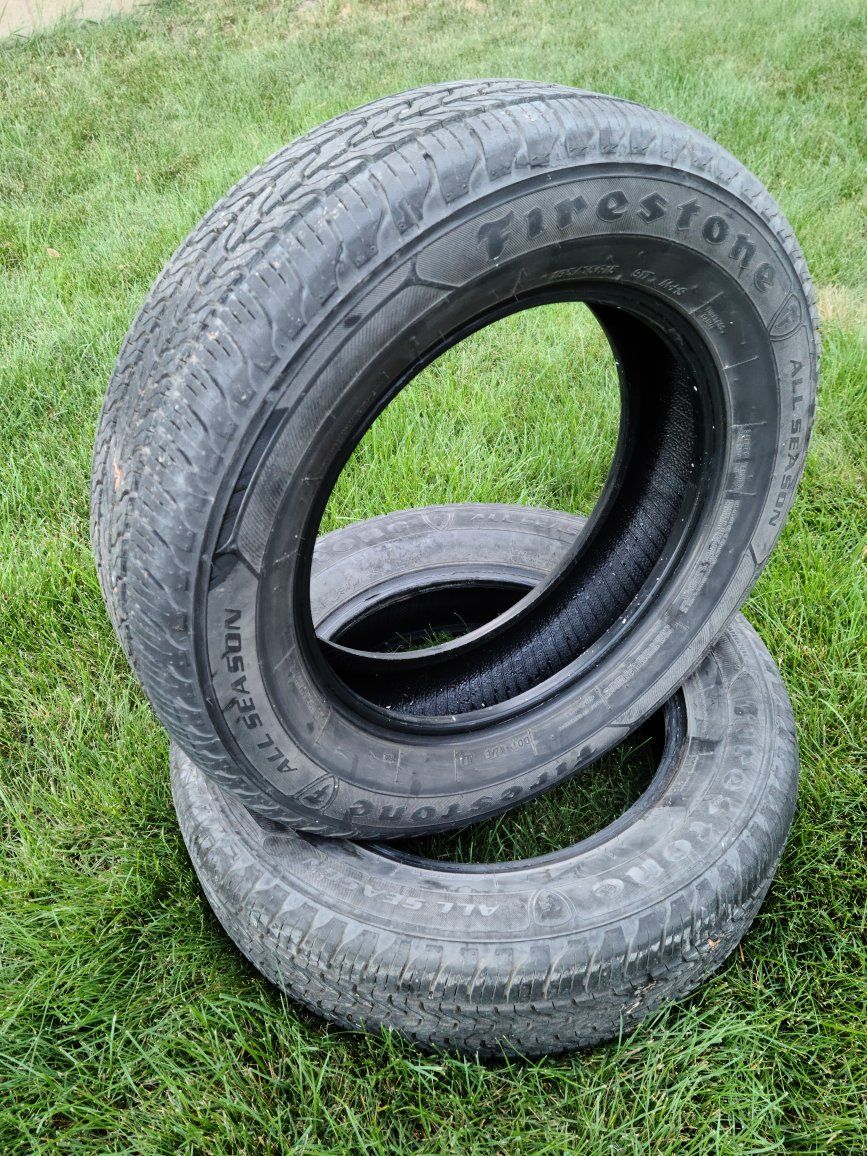 (2) Firestone P195/65R15 All Season Tires