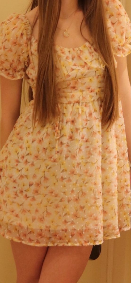 Pink and Yellow Floral Dress