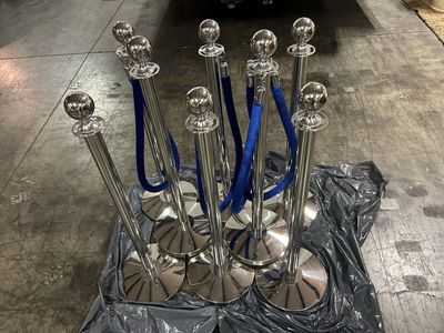 Velvet rope safety barriers