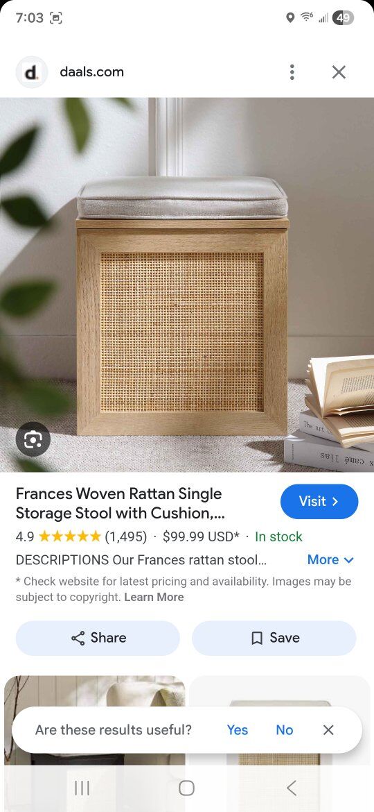 New! Rattan Storage Stool