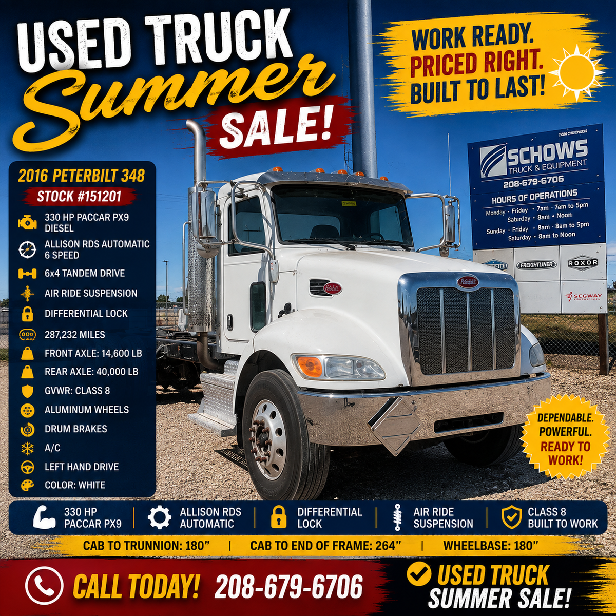 2016 Peterbilt 348 | PACCAR PX9 | Allison RDS | 6x4 | 287K Miles