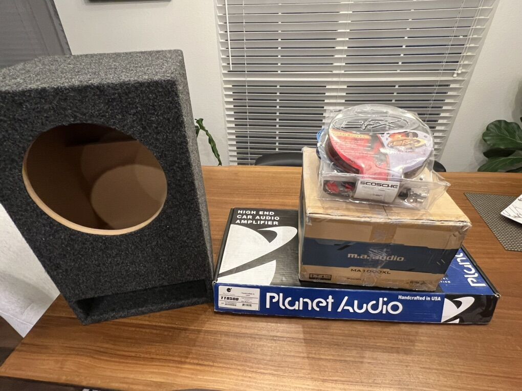 Complete Car Stereo Kit (Sub w/ Box, Amp, Wiring)