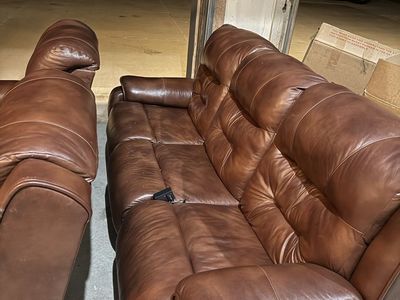 Real Leather Dual Electric Recliners