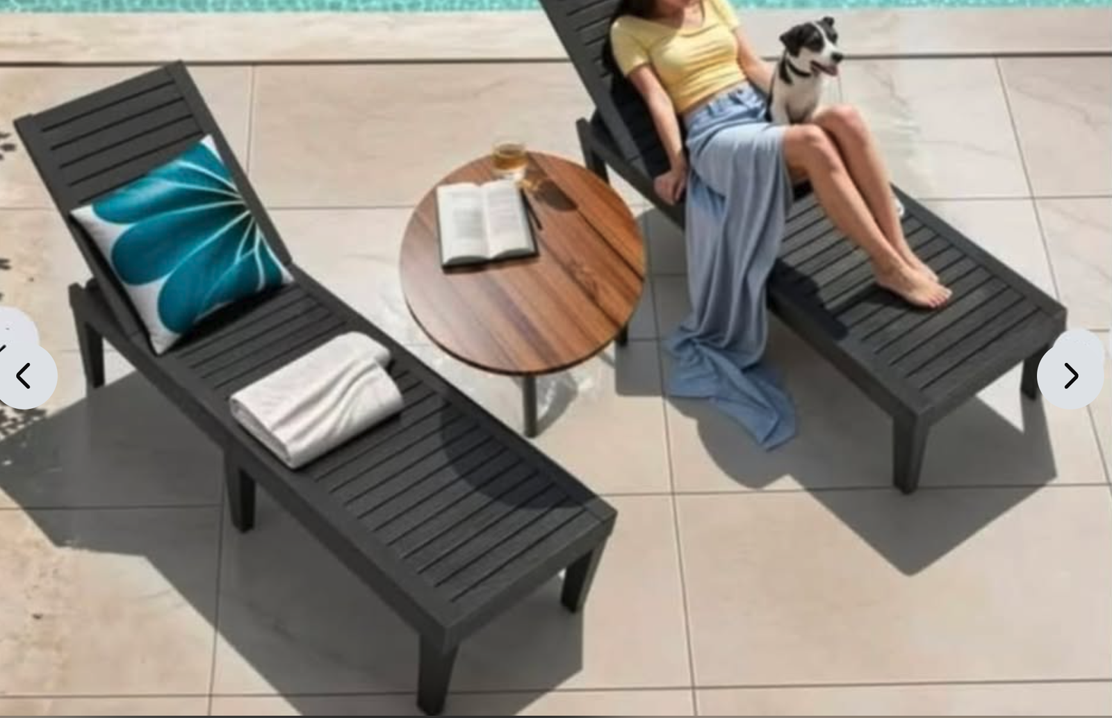 New set of 2 Chaise Lounge Chair Set, adjustable, waterproof