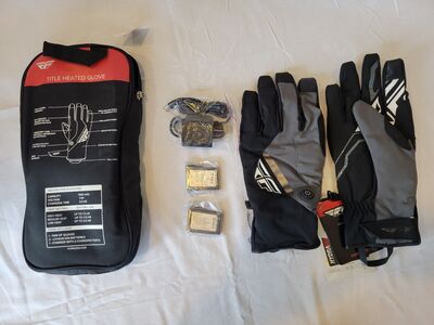Size 3XL Fly Racing Title Heated Gloves (Black/Grey)