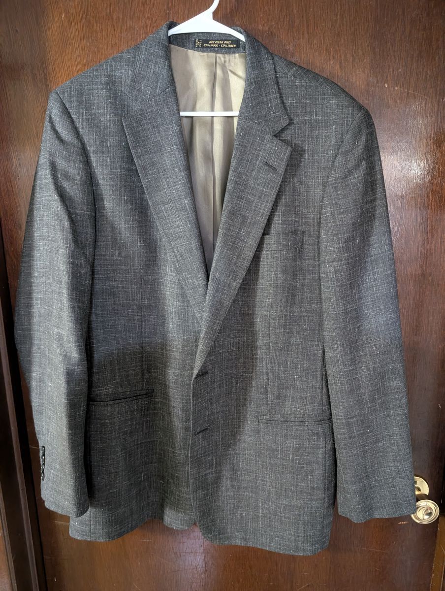 Men's Blazer Jacket, wool linen blend, fits size M