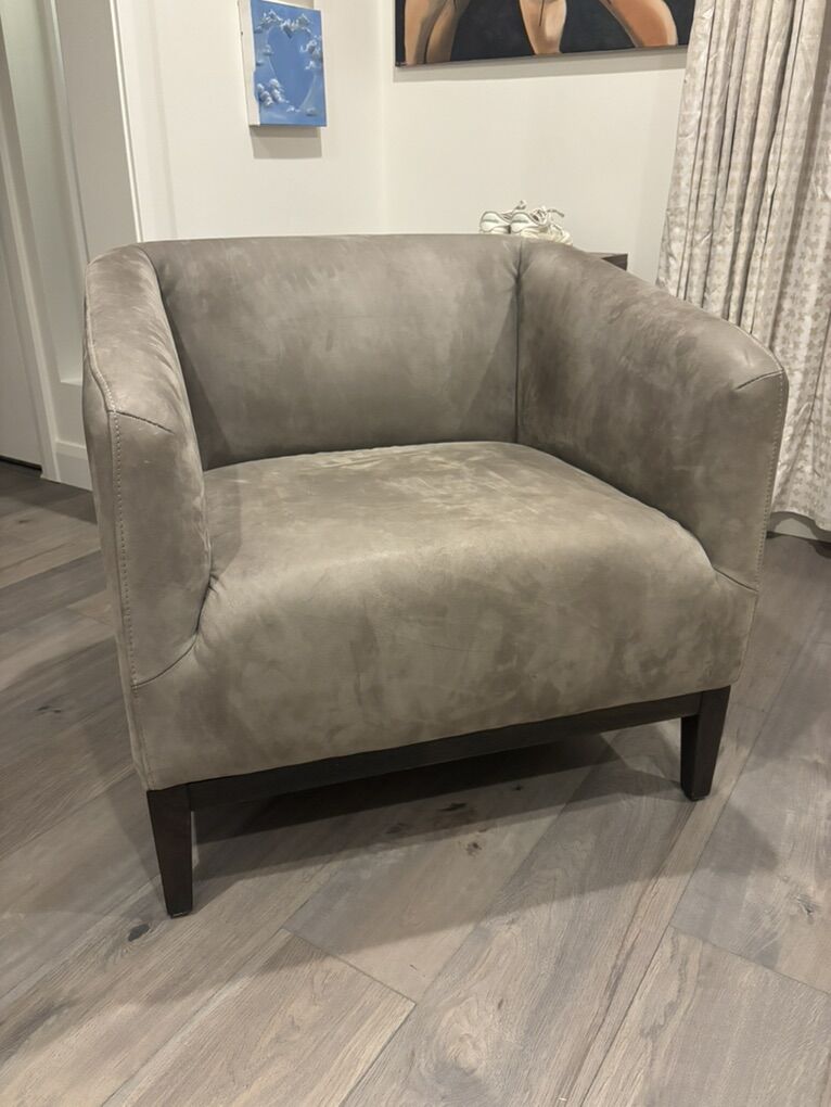 RH Suede Grey Chair