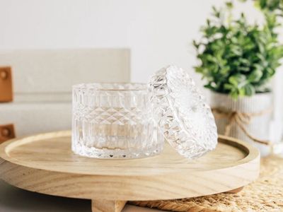 70Z DIAMOND CANDLE JAR WITH LID