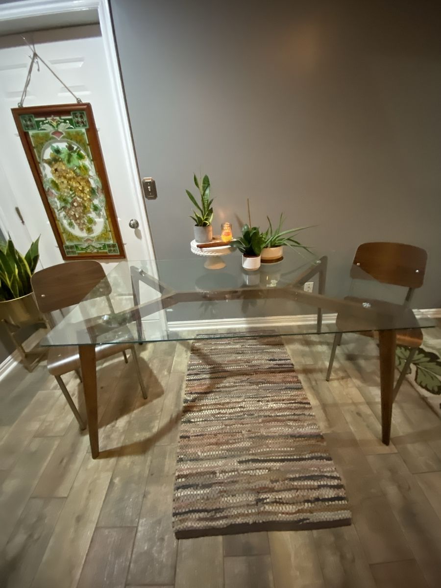 Glass Dining Table & 2 Chairs
