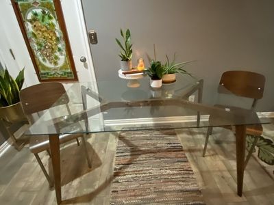 Glass Dining Table & 2 Chairs