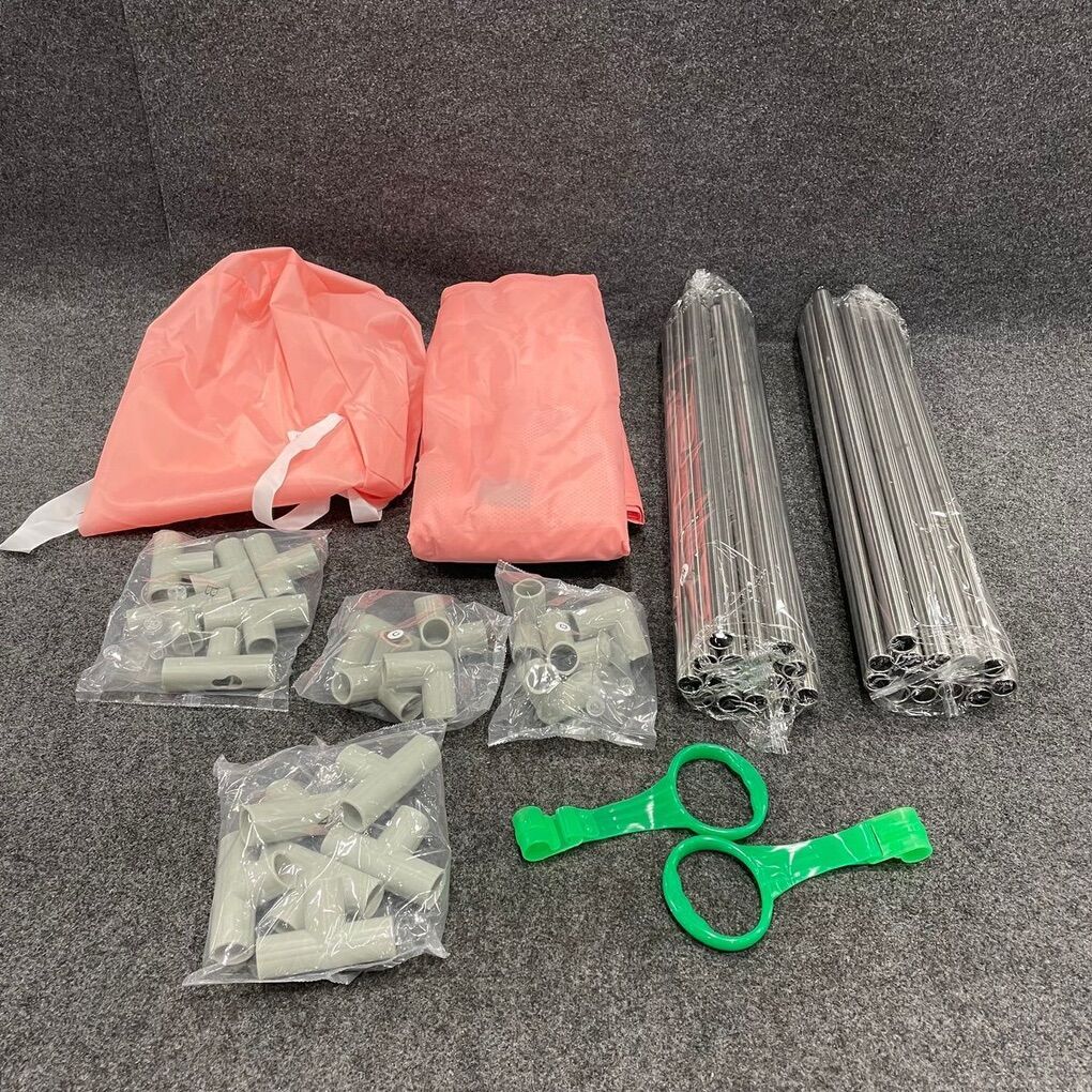 Pink Baby Playpen With White Mesh