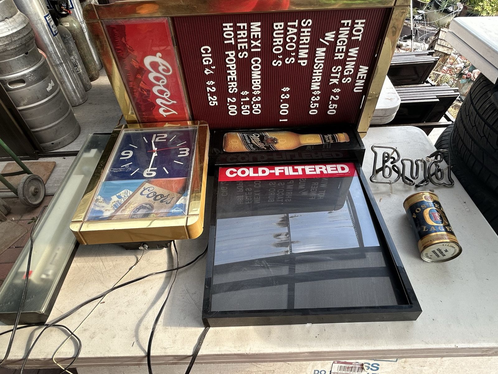 Lot of Collectible Coors & Other Beer Advertising Wall Lighted Signs & Decor For Mancave, Shop, See Pictures