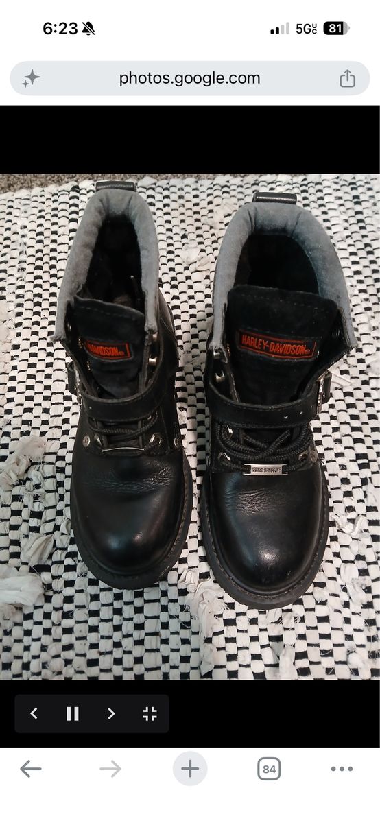Harley-Davidson Black Leather Biker Boots Women's Size 6.5