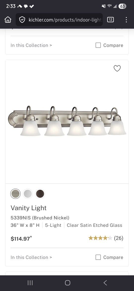 brand new Kichler 5 light vanity light