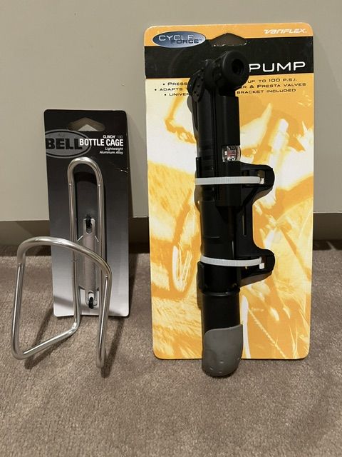 Bike Pump and Bike Bottle Cage - Both in Original Package
