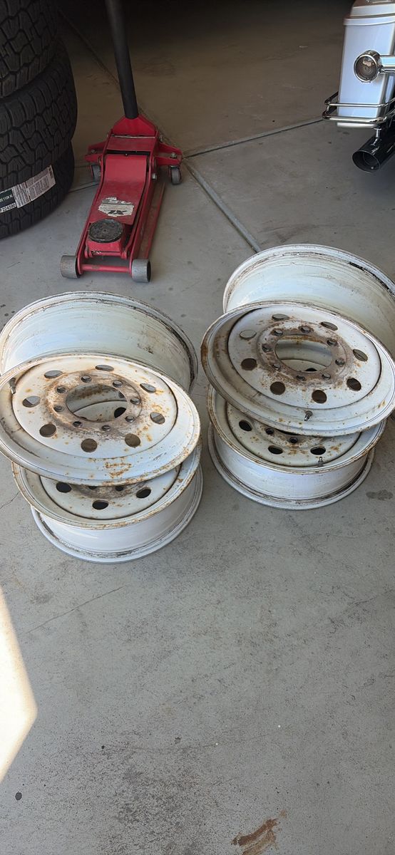 Set of White Steel Wheels Rims - Used