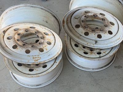 Set of White Steel Wheels Rims - Used