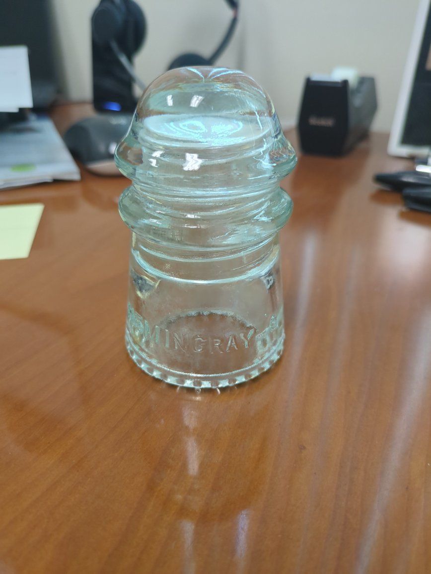 Vintage Hemingray Glass Insulator Clear - Made in U.S.A.