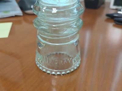 Vintage Hemingray Glass Insulator Clear - Made in U.S.A.