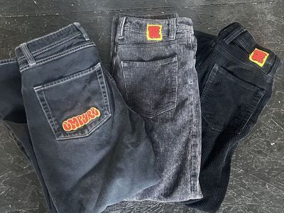 Empyre Empire Pants Set: Black Corduroy (27), Grey Corduroy (27), Black with white Stitch (30) - 3 Pairs