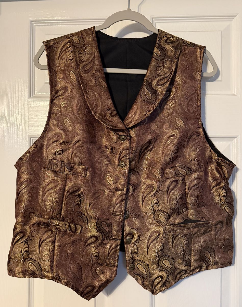 Unbranded Gold & Brown Paisley Vest Adult