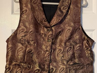 Unbranded Gold & Brown Paisley Vest Adult