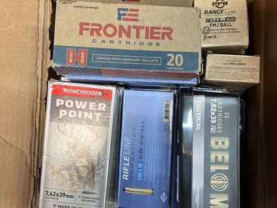 Brass 7.62x39 boxed ammo.