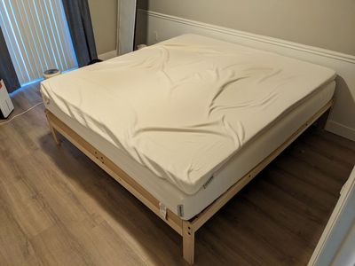 King Sleep On Latex Mattress + Topper + Wood Bed Frame