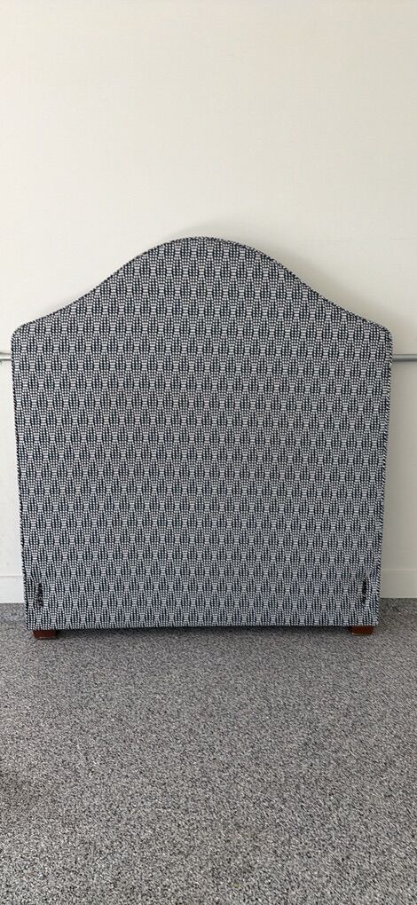 Custom Full Sized Upholdstered Headboard Bed Navy