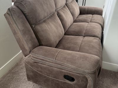 Brown Reclining Sofa Couch