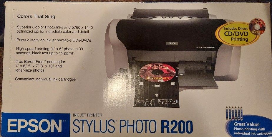 New Epson Stylus Photo R200 Ink Jet Printer
