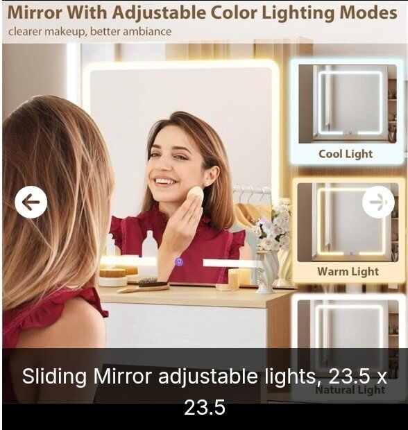 23" x 23" Lighted Make-Up Mirror ( no power supply