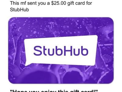 $25 Stubhub Gift Card