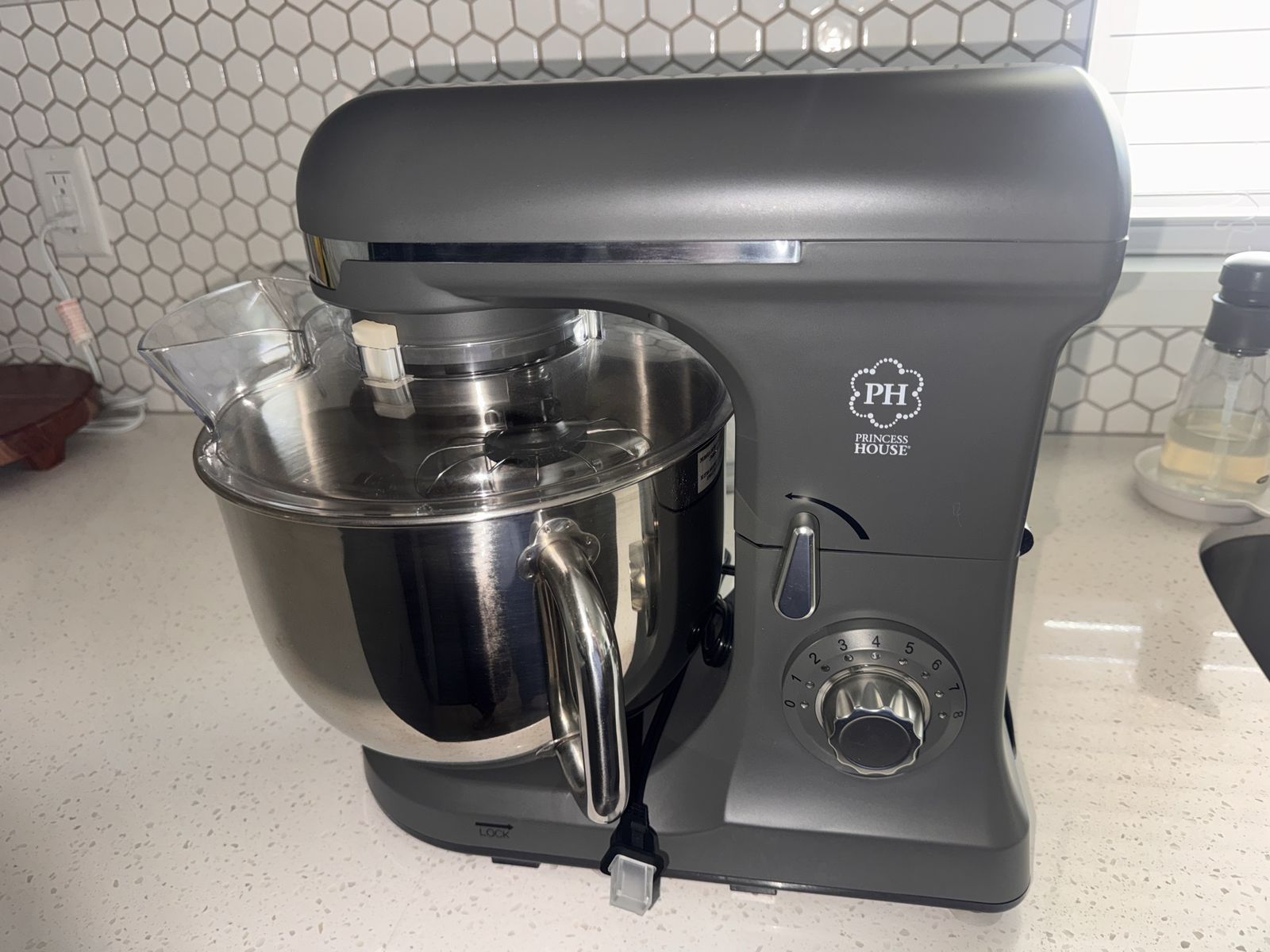 Princess House VIDA SANA ELECTRIC 7-Qt. Deluxe Stand Mixer, Gray