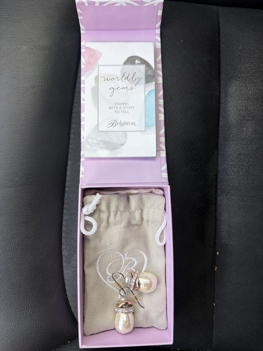 Brighton Neptune’s Rings Pearl French Wire Earrings, style JA365P, original retail $88
