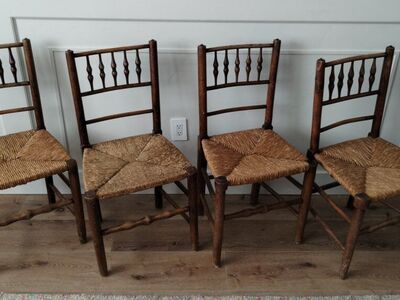 Beautiful Solid Wood Chairs with Woven Seats