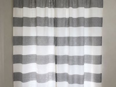 Gray & White Striped Curtains