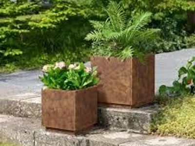 Corten Style Planters, Set of Two 1992612 #106545