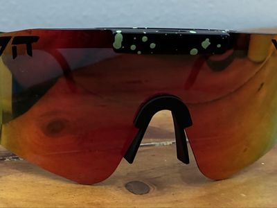 Pit Viper The Originals Glasses Sunglasses Black with Neon Green Splatter Mirror Lens