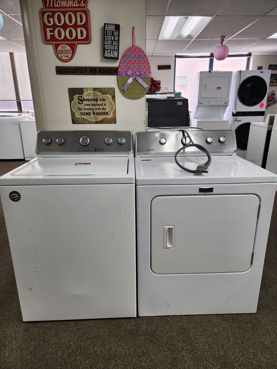 GREAT MAYTAG TOPLOAD WASHER AND ELECTRIC DRYER SET! W-WARRANTY