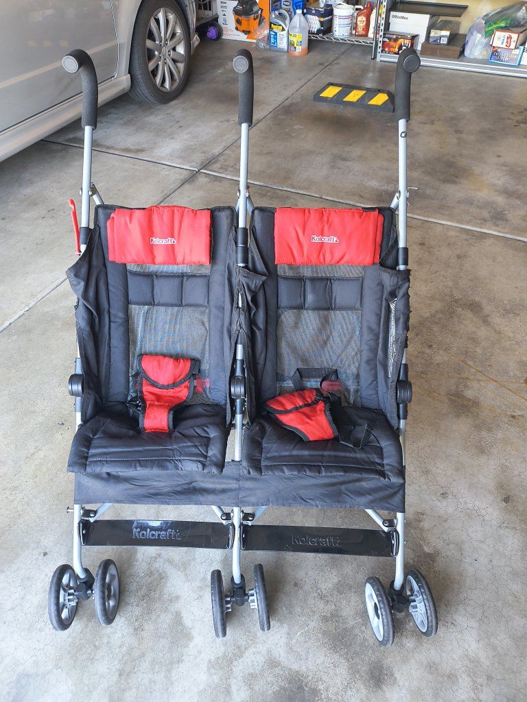 Kolcraft Red and Black Double Umbrella Stroller