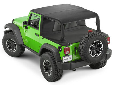 jeep wrangler jk 2dr 10-18 master top summer combo kit cable bimini, wind stopper, tonneau