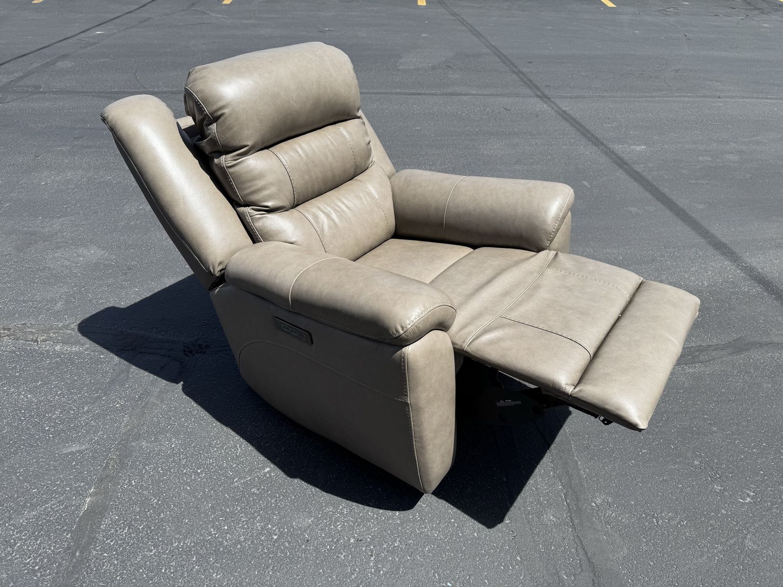 Leather Power Recliner With Power Headrest