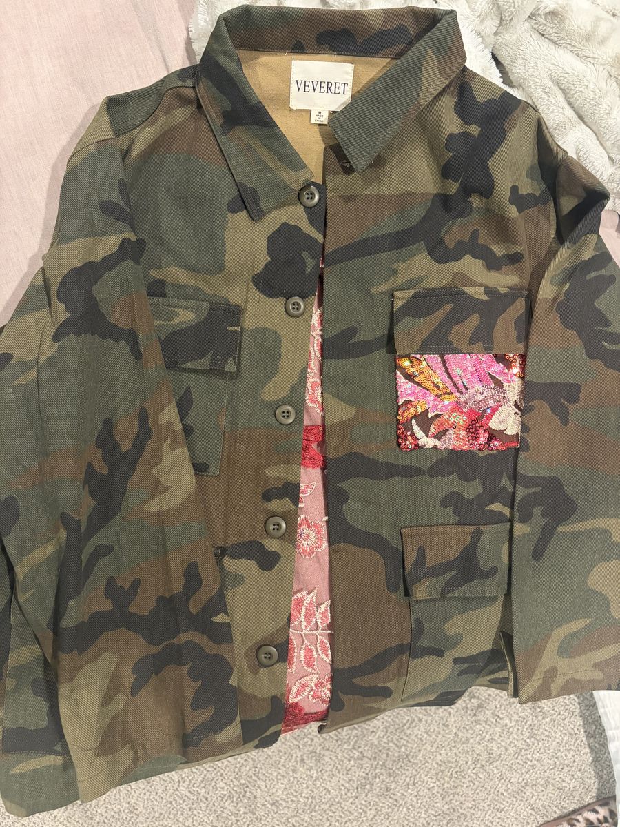 Camo sequin back jacket