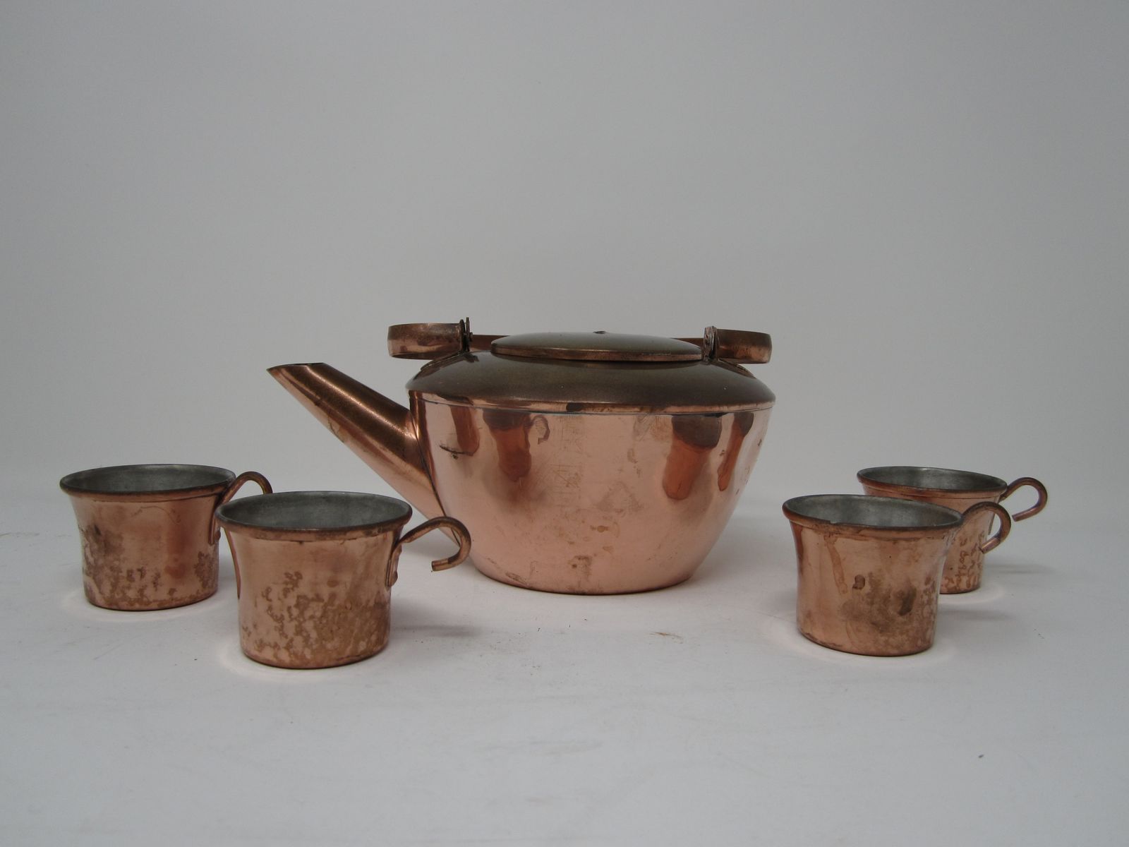 Copper Kettle with Mugs