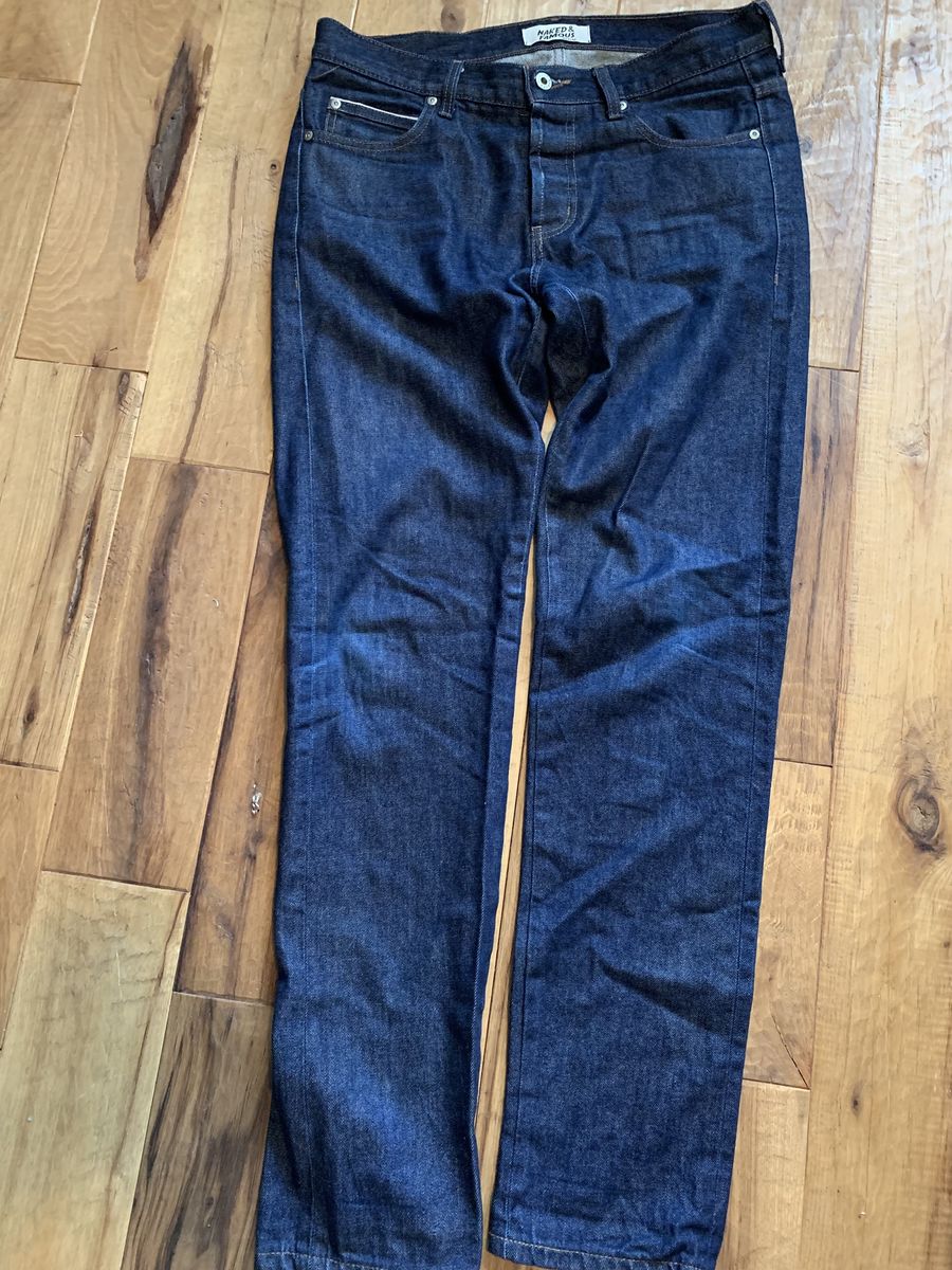 Naked and Famous Super Guy Milk Selvedge Mens Jeans Size 33, Inseam 34" Excellent Condition