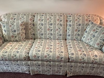 Floral Striped Fabric Sofa Couch