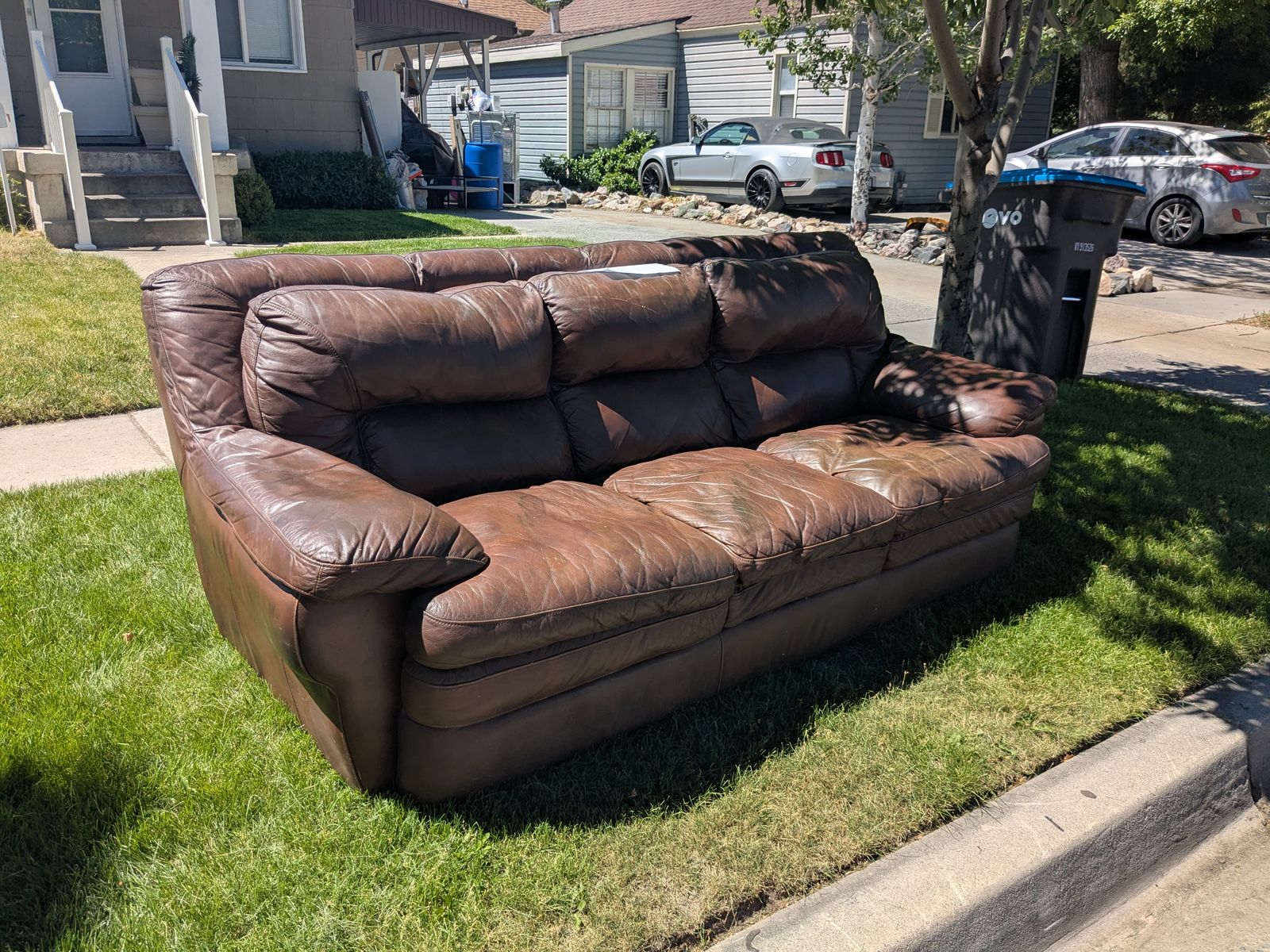 Free brown leather couch, Provo